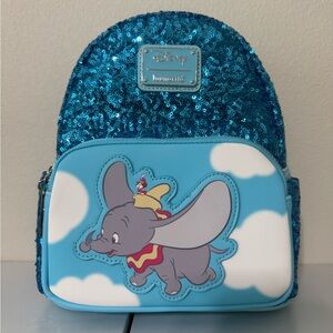 Disney Loungefly Sparkling Blue Dumbo Backpack
